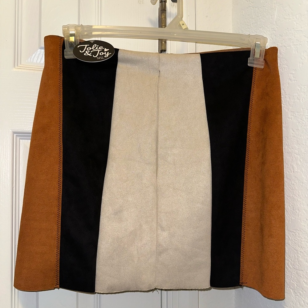 Brand New Jolie & Joy Women's A-Line Colorblock Skirt - Black, Cream, Brown